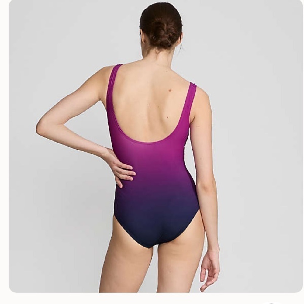 Lands’ End NWT Slendersuit One Piece Swimsuit 14D Tummy Control Ombre Coastal - Picture 9 of 11